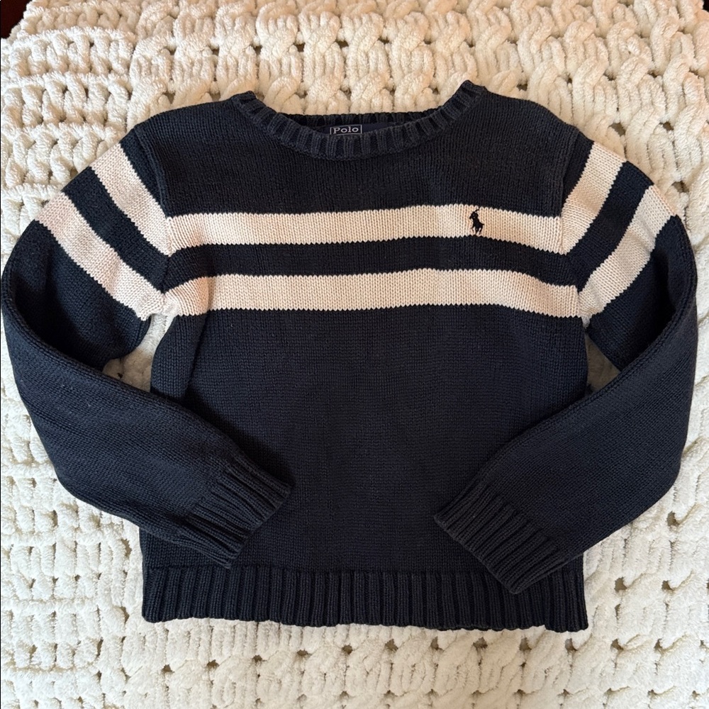 Polo Ralph Lauren kids 6 black and white striped sweater